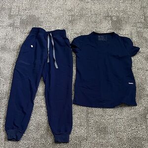 Figs Navy Jogger and Tee Set